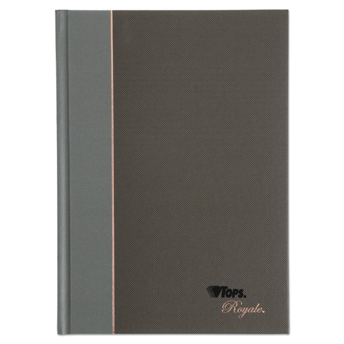TOPS Royale Casebound Business Notebooks, 1 Subject, Medium/College Rule, Black/Gray Cover, 8.25 x 5.88, 96 Sheets