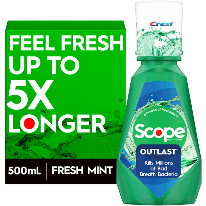 Scope Crest Fresh Mint Outlast Mouthwash - 500 Ml by Pasteur Pharmacy