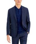 Ax Armani Exchange Mens Slim-Fit Navy Buffalo Plaid Wool Suit Jacket, Size 40S by Vanessa Jane