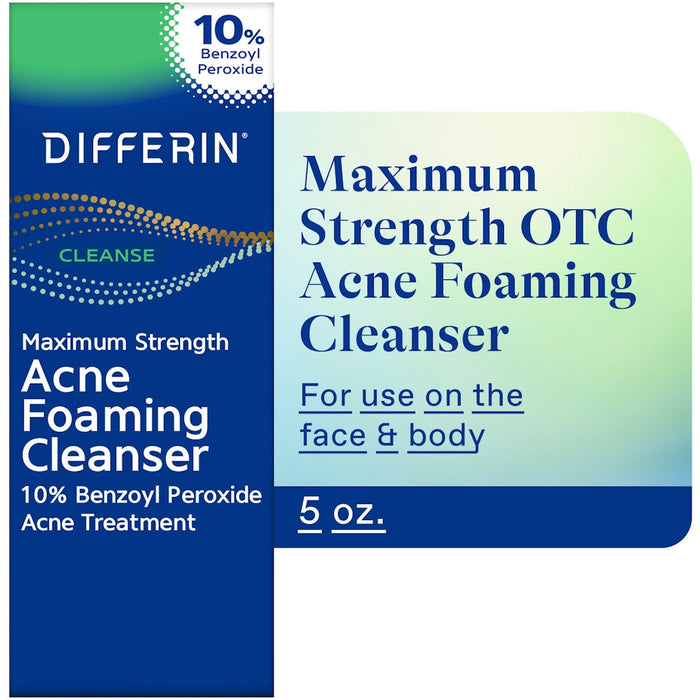 Differin Acne Foaming Cleanser, Maximum Strength, Cleanse 5 Fl Oz by Pasteur Pharmacy