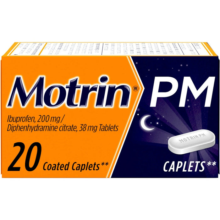 Motrin Pm Pain Reliever (Nsaid)/Nighttime Sleep Aid, 200 Mg, Coated Caplets by Pasteur Pharmacy