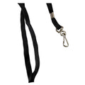 SICURIX Flat Lanyard, Metal Hook Fastener, 36", Nylon, Black, 100/Pack