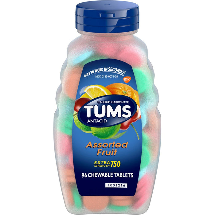 Tums® Extra Strength 750 Chewable Antacid Tablets – Assorted Fruit by Pasteur Pharmacy