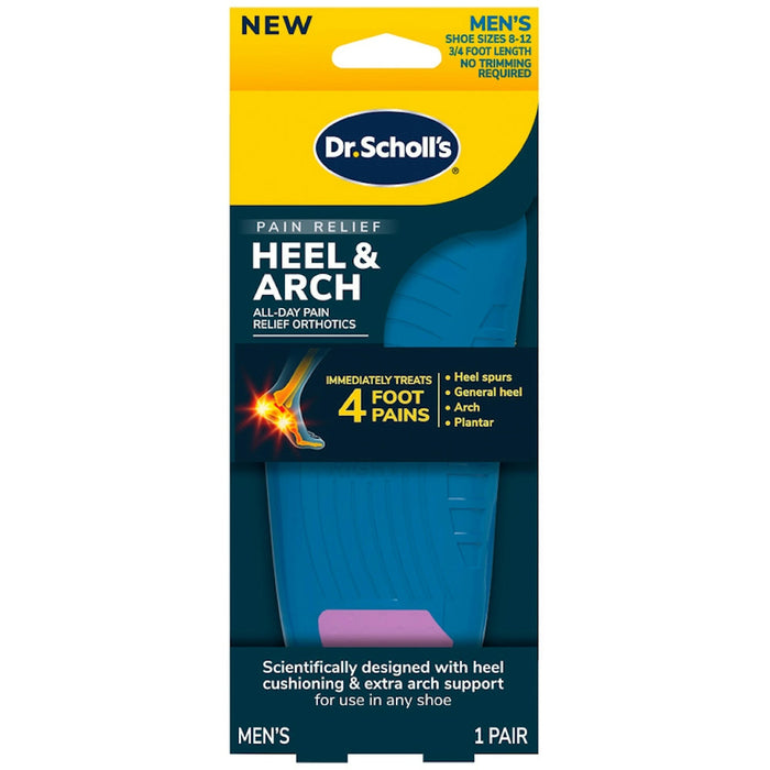 Dr. Scholl's Orthotics, Heel & Arch, Pain Relief, Men's, Shoe Sizes 8-12 by Pasteur Pharmacy