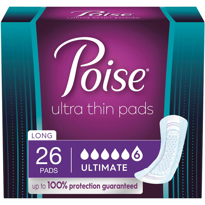Poise Ultra Thin Incontinence Pads, 6 Drop Ultimate Absorbency, Long Length by Pasteur Pharmacy