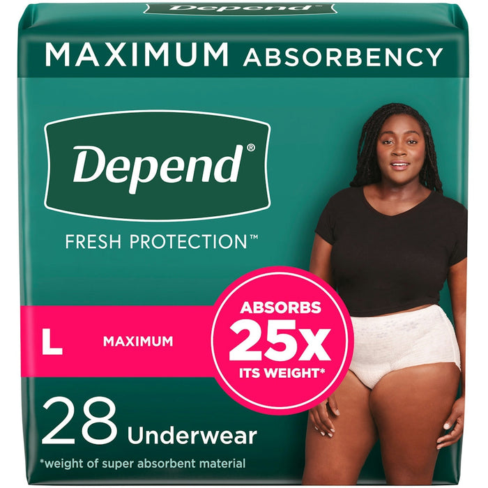 Depend Fresh Protection Incontinence Underwear for Women, Large, 28 Count by Pasteur Pharmacy