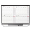 Quartet Prestige 2 Magnetic Total Erase 4-Month Calendar, 36 x 24, Graphite Color Frame