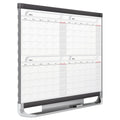 Quartet Prestige 2 Magnetic Total Erase 4-Month Calendar, 36 x 24, Graphite Color Frame