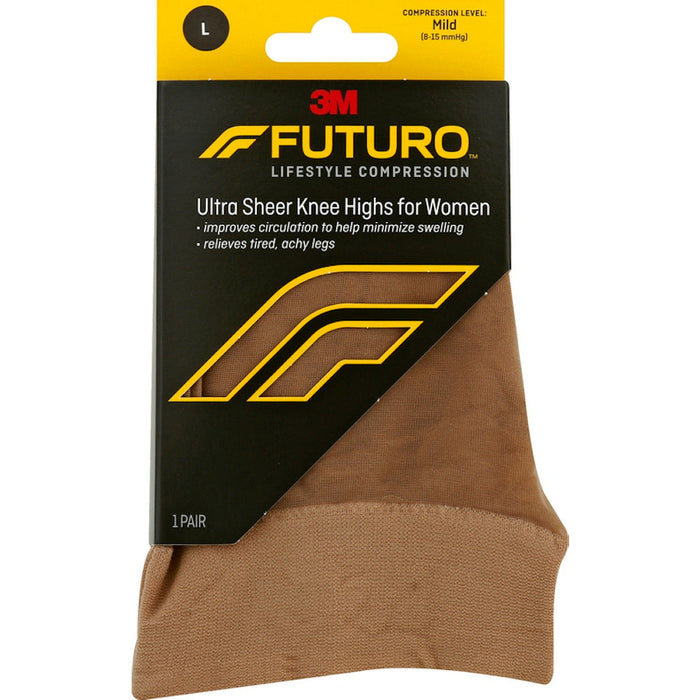 FUTURO Energizing Ultra Sheer Knee Highs, Closed Toe, Large by Pasteur Pharmacy