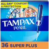 Tampax Pearl Tampons Super Plus Absorbency With Leak Guard Braid, Unscented
