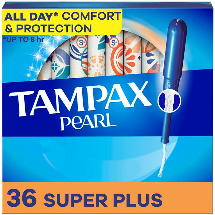 Tampax Pearl Tampons Super Plus Absorbency With Leak Guard Braid, Unscented by Pasteur Pharmacy