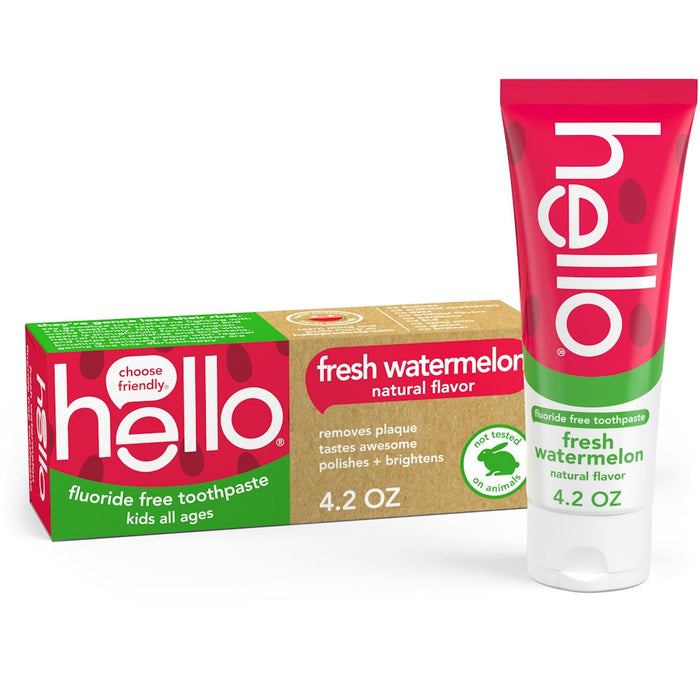 Hello Kids Natural Fluoride Free Toothpaste, Fresh Watermelon by Pasteur Pharmacy