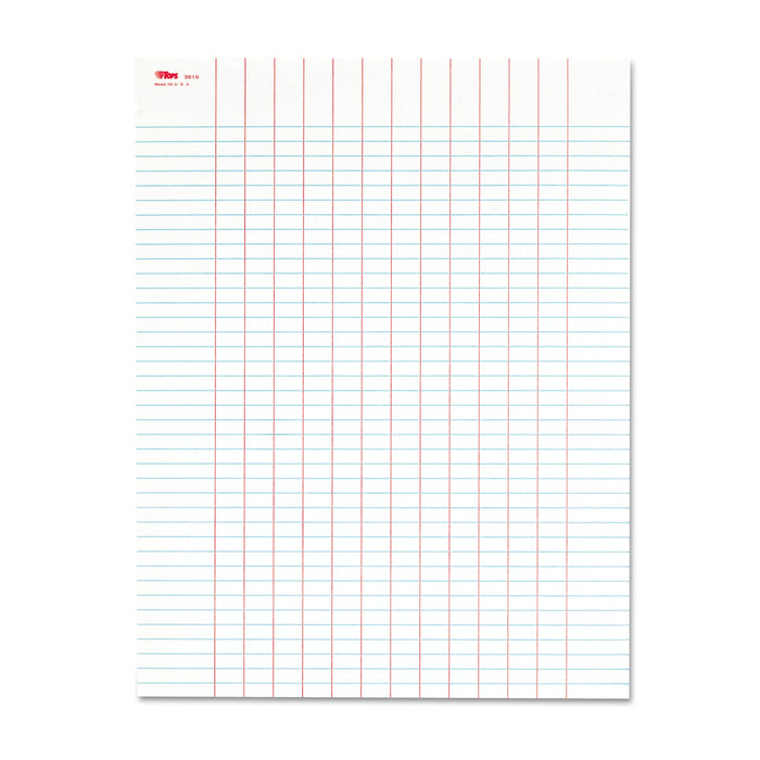 TOPS Data Pad with Plain Column Headings, Data/Lab-Record Format, 13 Columns, 8.5 x 11, White, 50 Sheets