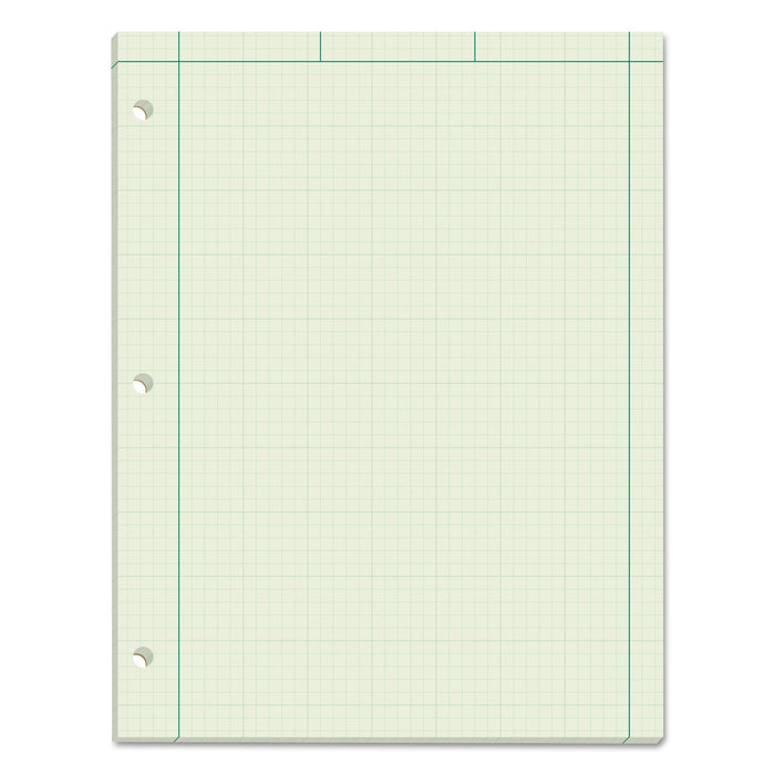 TOPS Engineering Computation Pads, Cross-Section Quad Rule (5 sq/in, 1 sq/in), Black/Green Cover, 100 Green-Tint 8.5 x 11 Sheets
