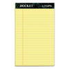 TOPS Docket Ruled Perforated Pads, Narrow Rule, 50 Canary-Yellow 5 x 8 Sheets, 12/Pack