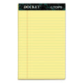 TOPS Docket Ruled Perforated Pads, Narrow Rule, 50 Canary-Yellow 5 x 8 Sheets, 12/Pack