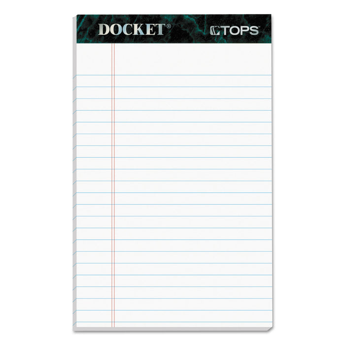TOPS Docket Ruled Perforated Pads, Narrow Rule, 50 White 5 x 8 Sheets, 12/Pack