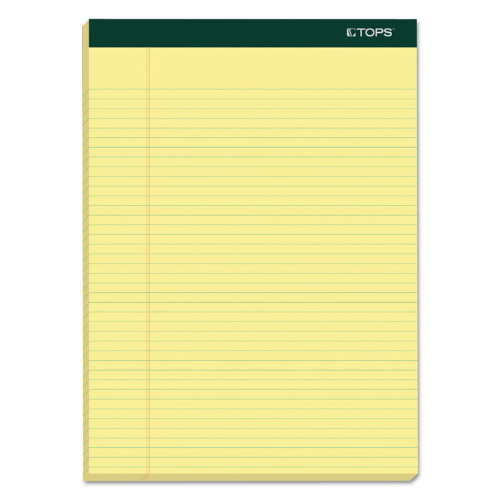 TOPS Double Docket Ruled Pads, Narrow Rule, 100 Canary-Yellow 8.5 x 11.75 Sheets, 6/Pack