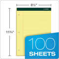 TOPS Double Docket Ruled Pads, Wide/Legal Rule, 100 Canary-Yellow 8.5 x 11.75 Sheets, 6/Pack