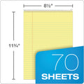 TOPS Docket Ruled Wirebound Pad with Cover, Wide/Legal Rule, Blue Cover, 70 Canary-Yellow 8.5 x 11.75 Sheets