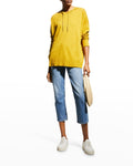 Eileen Fisher Organic Cotton Linen Slub Hooded Top in, Size Small by Vanessa Jane