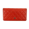 Chanel Lambskin Matelasse Red Long Wallet 22 Series #3127
