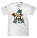 Woodsy Owl Give a Hoot Don't Pollute on Recycled T-Shirt - White by Tee Luv