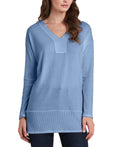 Vince Camuto V-Neck Drop-Shoulder Tunic – Canyon Blue, Size Large by Vanessa Jane