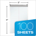 TOPS Docket Gold Steno Pads, Gregg Rule, Frosted White Cover, 100 White (Heavyweight 20 lb Bond) 6 x 9 Sheets