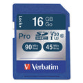 Verbatim 16GB Pro 600X SDHC Memory Card, UHS-I V30 U3 Class 10