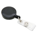 SICURIX ID Slide-Style Belt Clip Card Reels, 30" Extension, Black, 25/Pack