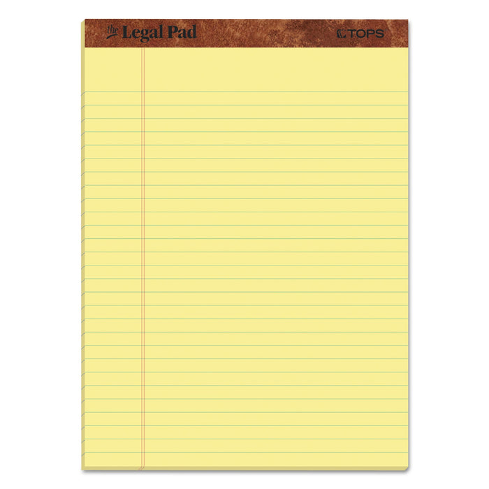 TOPS "The Legal Pad" Ruled Perforated Pads, Wide/Legal Rule, 50 Canary-Yellow 8.5 x 11 Sheets, 3/Pack