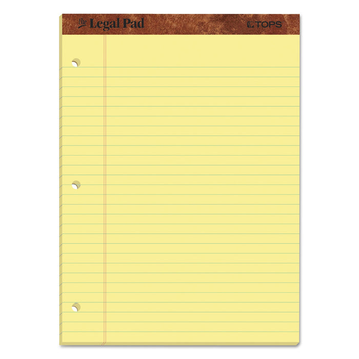 TOPS "The Legal Pad" Ruled Perforated Pads, Wide/Legal Rule, 50 Canary-Yellow 8.5 x 11.75 Sheets, Dozen