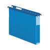 Pendaflex SureHook Reinforced Extra-Capacity Hanging Box File, 1 Section, 2" Capacity, Letter Size, 1/5-Cut Tabs, Blue, 25/Box