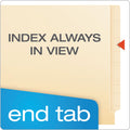 Pendaflex Manila Laminated End Tab Fastener Folders, 1 Fastener, Letter Size, 11-pt Manila Exterior, 50/Box