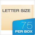 Pendaflex SmartShield End Tab File Folders, Straight Tabs, Letter Size, Manila, 75/Box