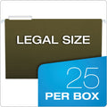 Pendaflex Standard Green Hanging Folders, Legal Size, 1/3-Cut Tabs, Standard Green, 25/Box