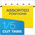 Pendaflex SureHook Hanging Folders, Letter Size, 1/5-Cut Tabs, Yellow, 20/Box