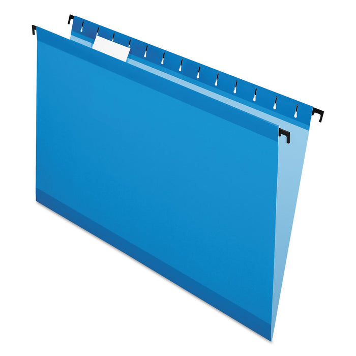 Pendaflex SureHook Hanging Folders, Legal Size, 1/5-Cut Tabs, Blue, 20/Box
