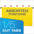 Pendaflex SureHook Hanging Folders, Legal Size, 1/5-Cut Tabs, Yellow, 20/Box