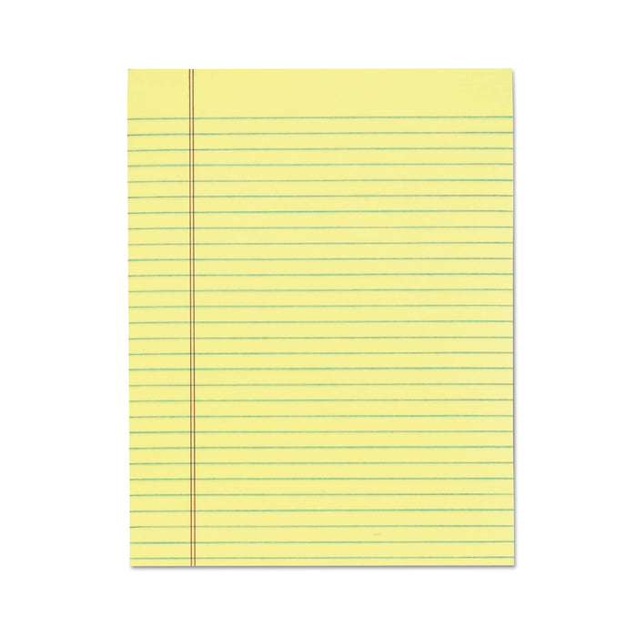 TOPS "The Legal Pad" Glue Top Pads, Wide/Legal Rule, 50 Canary-Yellow 8.5 x 11 Sheets, 12/Pack