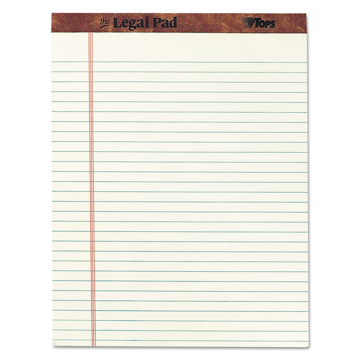 TOPS "The Legal Pad" Ruled Perforated Pads, Wide/Legal Rule, 50 Green-Tint 8.5 x 11.75 Sheets, Dozen