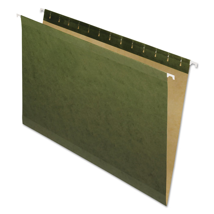 Pendaflex Reinforced Hanging File Folders, Legal Size, Straight Tabs, Standard Green, 25/Box