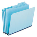 Pendaflex Pressboard Expanding File Folders, 1/3-Cut Tabs: Assorted, Letter Size, 1" Expansion, Blue, 25/Box