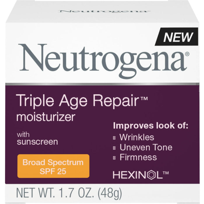 Neutrogena Triple Age Repair Anti-Aging Daily Facial Moisturizer With SPF 25 Sunscreen & Vitamin C, Firming Anti-Wrinkle Face & Neck Cream For Dark Spots, Glycerin & Shea Butter, 1.7 Oz by Pasteur Pharmacy