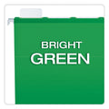 Pendaflex SureHook Hanging Folders, Legal Size, 1/5-Cut Tabs, Bright Green, 20/Box