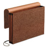 Pendaflex Premium Reinforced Expanding Wallet, 3.5" Expansion, 1 Section, Elastic Cord Closure, Legal Size, Red Fiber