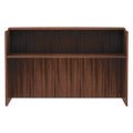 Alera Valencia Series Reception Desk with Transaction Counter, 71" x 35.5" x 42.5", Modern Walnut