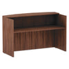 Alera Valencia Series Reception Desk with Transaction Counter, 71" x 35.5" x 42.5", Modern Walnut