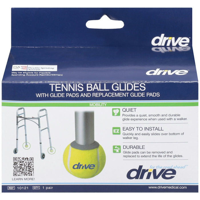 Drive Medical Walker Rear Tennis Ball Glides (With Replacement Pads) by Pasteur Pharmacy